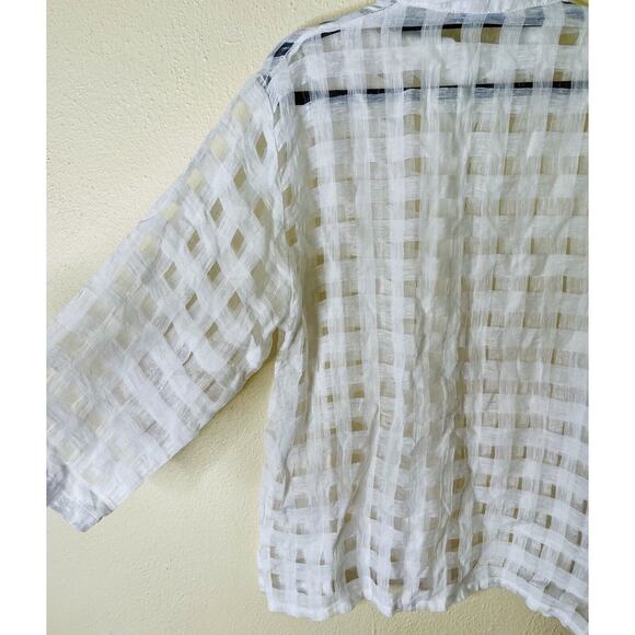 SARTORIA SARACENA | 100% Linen | Made in Italy | White Button-Front Top | Small - Picture 7 of 10